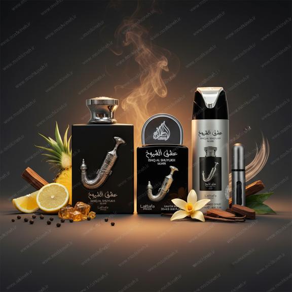 گیفت ست ادکلن عشق الشیوخ سیلور از برند لطافه Lattafa Ishq Al Shuyukh Silver